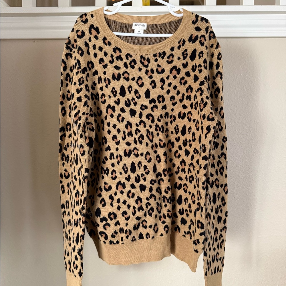 Girls Crewcuts Leopard Sweater